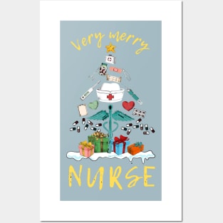 Very Merry Nurse Posters and Art